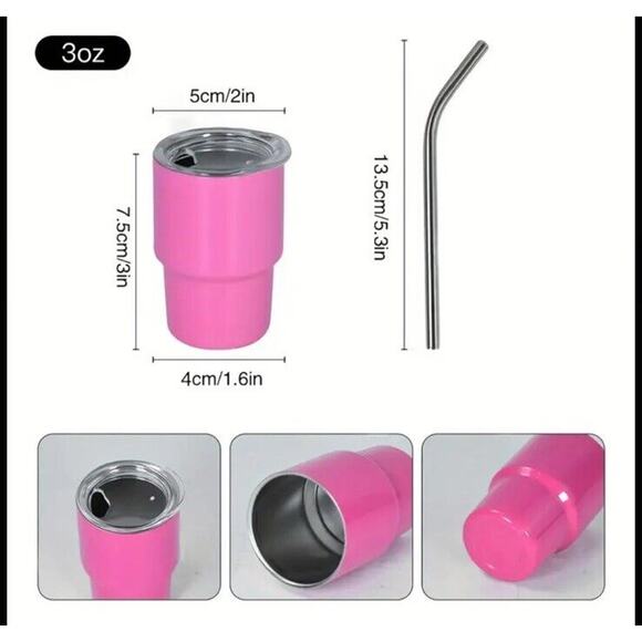 🔥Full Set 6pc Stainless Steel Mini Tumblers 3oz HTF Hot BNWT🔥 - Picture 2 of 6